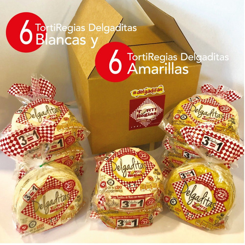Tortiregias Delgaditas Mixta, (6 Blancas Y 6 Amarillas)