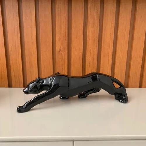 Estatua de escultura de pantera negra para decoración del hogar, color leopardo, negro