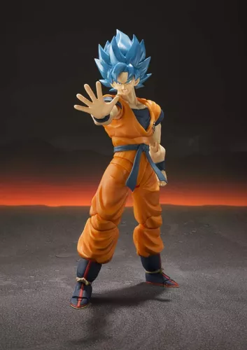 Boneco Goku Ssj Deus Blue Dragon Ball Super sh Figuarts Articulado