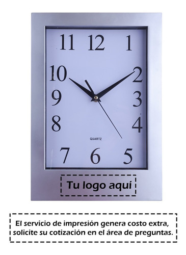 Imagen 2 de 8 de Reloj De Pared Rectangular