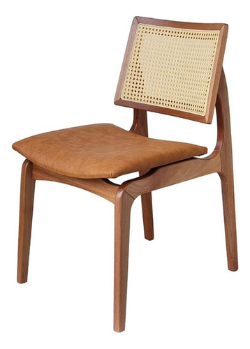 Cadeira de jantar Dircksen Móveis Califórnia estrutura de cor  amêndoa 1 unidade
