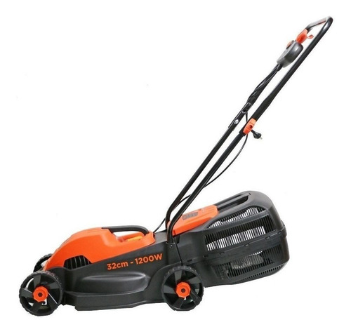Imagen 3 de 3 de Cortadora de pasto eléctrica Black+Decker GR1000 con bolsa recolectora de 1200W y 220V color naranja/negro