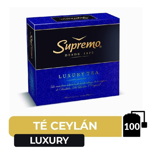 Té Supremo Premium Luxury 80 Bolsitas Doble Cámara