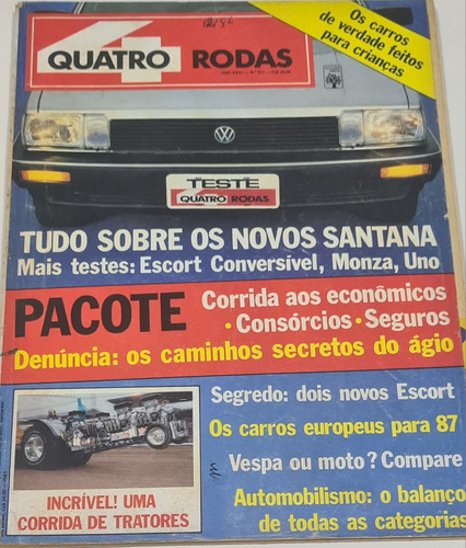 Revista 4 Quatro Rodas 317 Dezembro 1986 - Santana Quantum