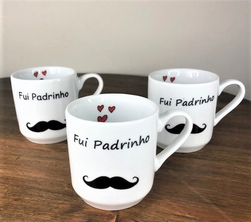 Kit 6 Canecas Padrinho Bigode 2 Linha Promoção