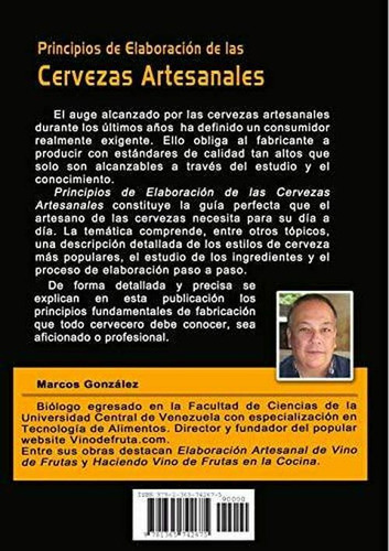 Principios De Elaboración De Las Cervezas Artesanales, De Marcos González. Editorial Lulu En Español