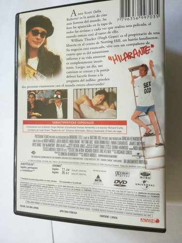 Un Lugar Llamado Nothing Hill - Dvd Julia Roberts,hugh Grant