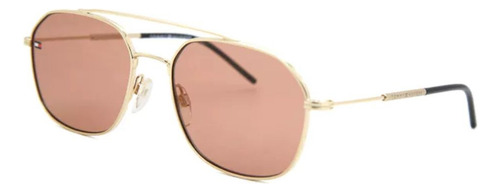 Óculos De Sol Feminino Tommy Hilfiger Th 1599/s Eyr/4s-55 Quadrado Dourado Rosa Dourado Dourado