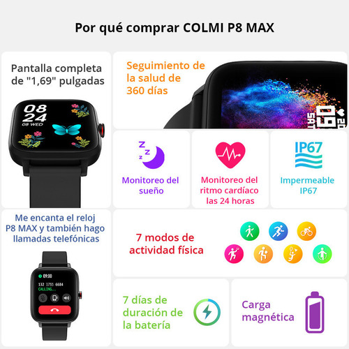 De De Reloj Inteligente Colmi Serie P P8 Max 1,83 Caja 45 Mm