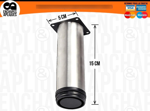 Imagen 2 de 2 de Pata Mueble Acero Inoxidable 15cm Jug X 4uni (iva Incluido)