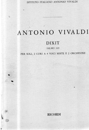 Antonio Vivaldi Dixit Salmo 109 Partitura Musical