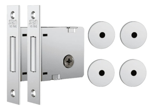 Fechadura Stam Auxiliar 1004 Tetra Par Espelho Inox Cromado