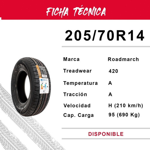 Imagen 6 de 9 de Llanta 205/70r14 Roadmarch Primestar 66(paquete De 4 Llanta)