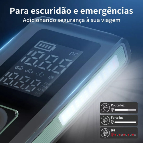 Calibrador Compressor Pneu Bomba De Ar E Auxiliar De Partida