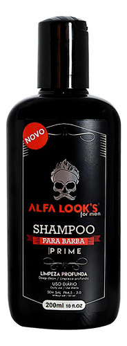 Shampoo Para Barba 200 Ml - Alfa Looks Fragrância Suave e Refrescante