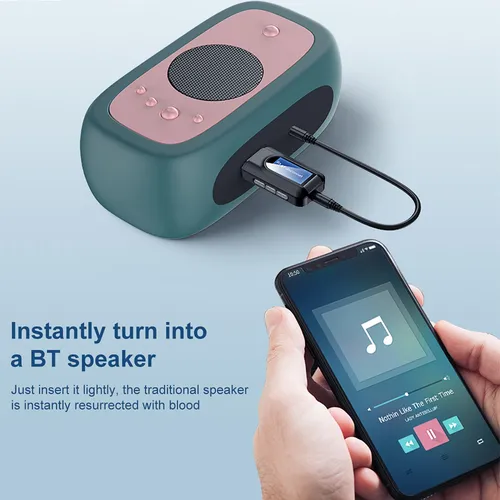 Transmisor Receptor 2 En 1 Usb Bluetooth 5.0 Con Lcd