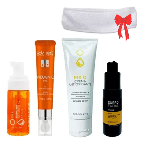 Kit Vitamina C Idraet Serum + Gel + Gel Limpieza + Contorno 