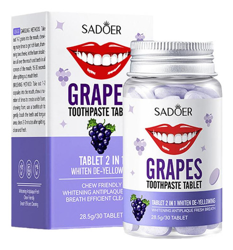 30 Tabletas/botella De Pasta De Dientes Sólida Blanqueadora