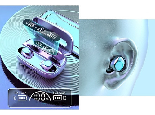 Audifonos Inalambricos Bluetooth Con Banco De Carga M9 Color Negro
