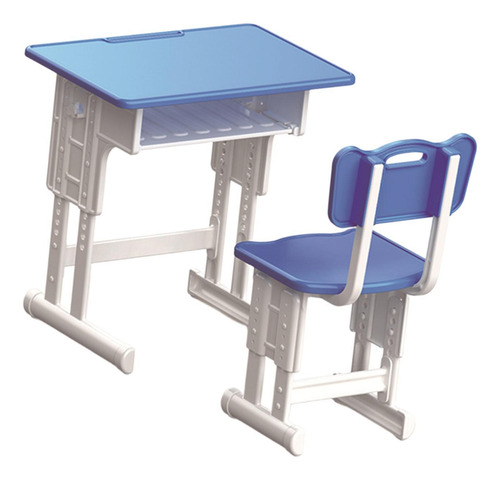 Juego De Escritorio Y Silla Para Casa De Muñecas, Azul