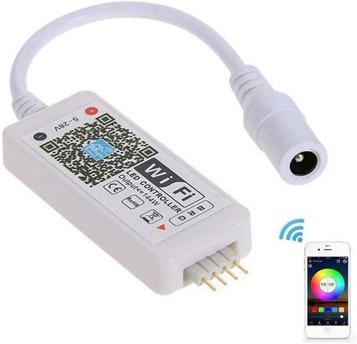 Controlador para cinta RGB a través de Wi-Fi, Alexa, Google Assistant, controlador de colores claros, voltaje de funcionamiento RGB de 12 V, voltaje de 110/220 V