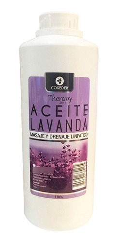 Aceite De Masajes Profesional Lavanda 1litro Therapy Cosedeb