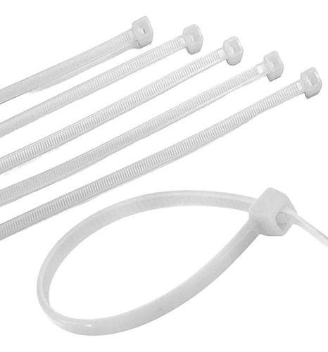 Pacote Com 100 Abraçadeira Nylon Enforca Gato Branca 2,5x120