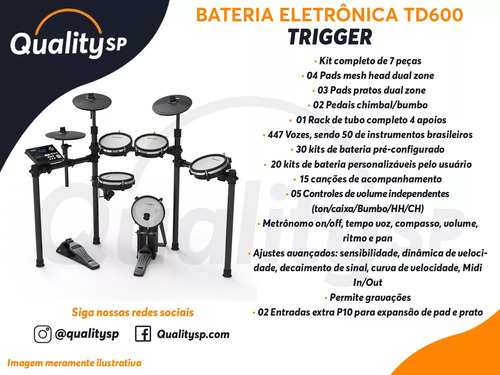 Bateria Eletrônica Trigger Td600 Sistema Plug And Play