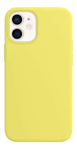 Capa Capinha Silicone Veludo Compatível Com iPhone 12 Mini Cor Limão