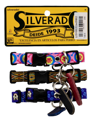 Paquete De 3 Collares Para Perro Grosor 2 Cm Silverado 