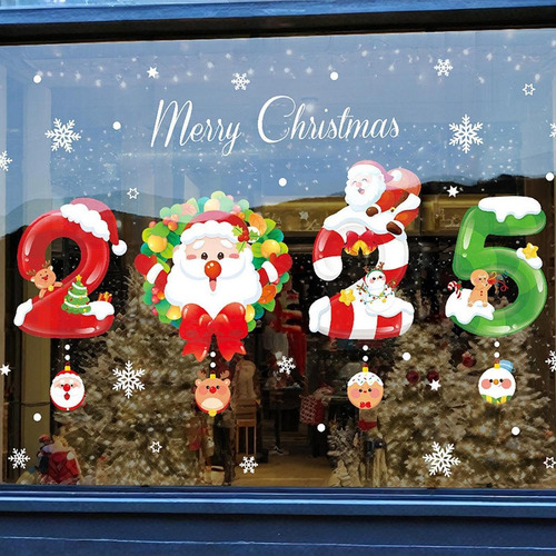 Navideño Para Ventana De Papá Noel, Calcomanía B