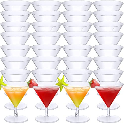 Paquete De 100 Vasos De Plástico Transparente Martinis...