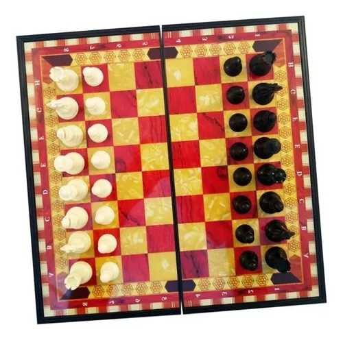 Jiangtao Jogo de Xadrez Magnético Tabuleiro de Xadrez de Plástico Dobrável  com Saco de Armazenamento Tabuleiro Leve para Viagem Brinquedos Educativos  Jogo de Salão Brinquedo Portátil para Pais e Fil