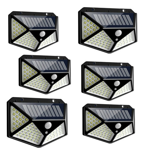 Sixpack Lampara Solar 100 Leds 6 Unidades Focos  Emergencia