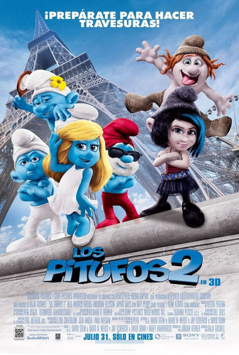 Poster Original Cine Los Pitufos 2 (motivo 2)