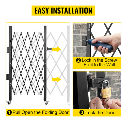 Vevor Puerta De Seguridad Plegable Simple De 48\ H X 37\ W