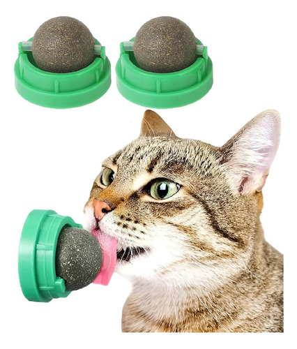 X3 Catnip Hierba Gatera Catnip Gato Bola Adhesiva Juguete Color Verde bola de catnip merienda para gatos hierba gatera lickin