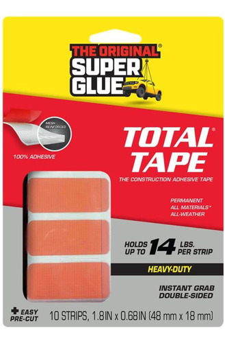 Super Glue - Tiras Precortadas Total Tape - 1o Tiras