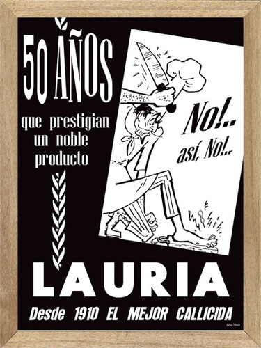Callicida Lauria 1960 , Cuadro, Poster, Publicidad      L676