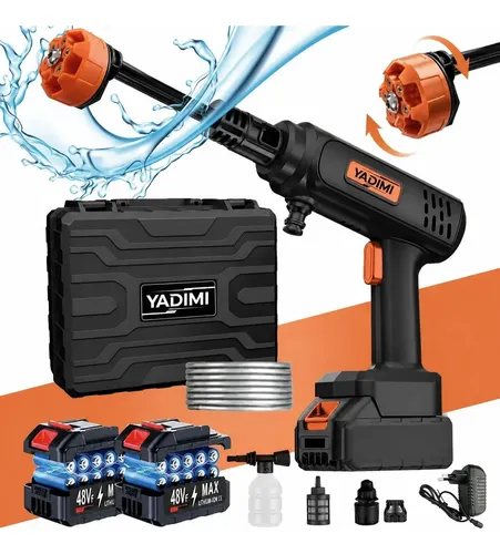 Lavadora Portátil Lava Jato Carro Alta Pressão 2 Bateria 48v Preto 127/220v