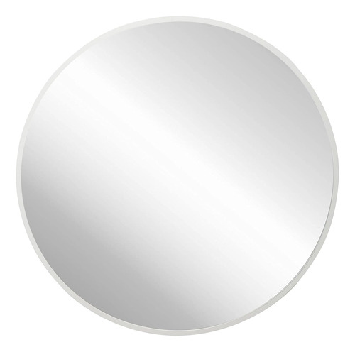 Espejo De Aluminio Circular Blanco Contemporáneo De Lu...