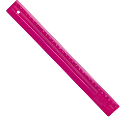 Regua De Poliestireno Dello Color 30cm. Pop Rosa Pink
