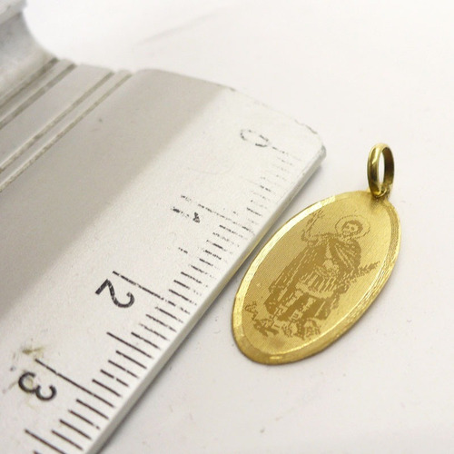Medalla Dije San Expedito Religiosa En Oro 18k 0.9 Grs Color Dorado