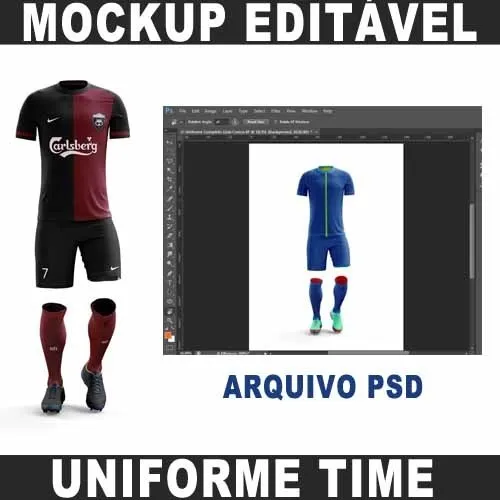 Download Mockup Uniforme De Futebol Editavel Mercado Livre PSD Mockup Templates