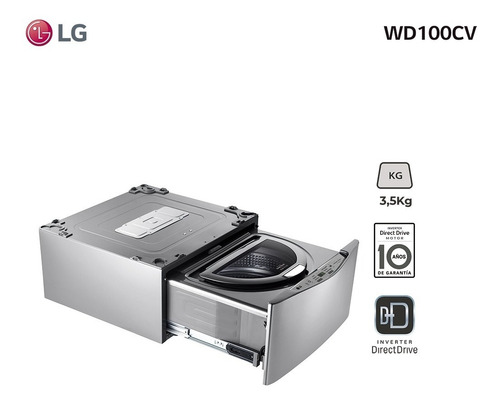 Imagen 1 de 5 de Lavarropas Twinwash Mini Inverter LG 3,5kg Wd100cv