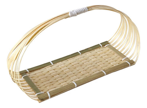 Cesta De Bambu Para Lanches E Pastelaria, Cesta Plana Para M