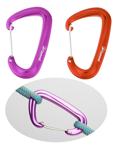2pcs Hammock Carabiner Wire Gate Snap Carabiner Camping