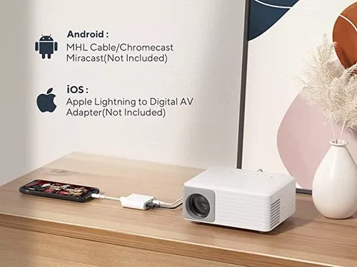  Mini proyector, proyector portátil LED AKIYO O1, compatible con  HD 1080P, ± 15° Keystone, zoom del 25%, noches de cine en casa, regalos  para niños, compatible con teléfono, TV Stick, altavoz