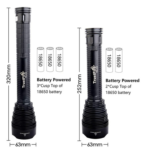 Linterna Led Trustfire, J18 Super Bright 8000 Lúmenes, Resis