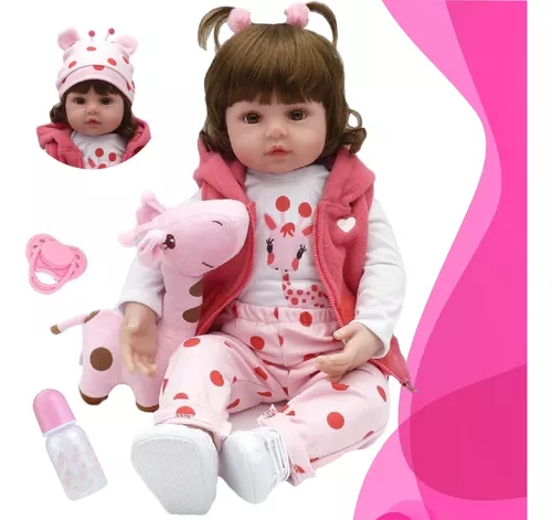 Boneca Bebê Reborn Corpo 100% Silicone Com Pelúcia New Happy